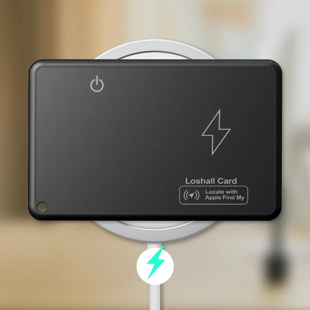Slim Wallet Tracker – Trådlös Qi-laddning, GPS & Apple Find My